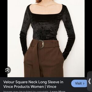 LIKE NEW! Vince Elegant Black Velvet Women's Top